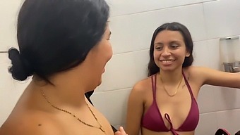 Two Girls Engage In Taboo Lesbian Kissing And Touching Before Swimming